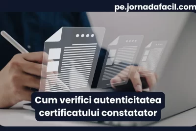 Cum verifici autenticitatea certificatului constatator ONRC – pași online pentru validarea documentului